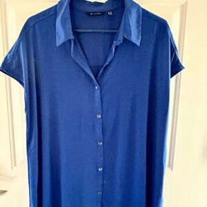 H by Halston Navy Shirt Dress